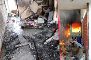 Personal de Protección Civil, realizan una inspección en las viviendas dañadas