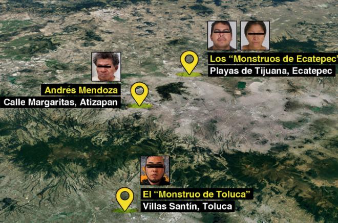 Entre los asesinos seriales recientes del Edoméx se encuentran el monstruo de Villas Santín, el de Ecatepec, uno de Atizapán y otro más en Cuautitlán Izcalli.