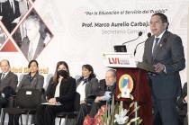 Se entregó la Presea al Mérito Educativo "Profe. Ignacio Torres Olascoaga" a los profesores Amapola Guadalupe Farías Muñoz y Wulfrano Rodríguez Ramos.