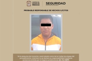 Tras una denuncia ciudadana se realizó la detención del individuo, quien fue puesto a disposición de la FGJEM.