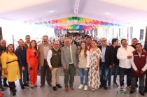 Manuel Vilchis Viveros y autoridades durante la inauguración del Primer Festival Gastronómico del Mar 2026 en Zinacantepec.