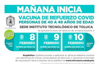 Para recibir la dosis de refuerzo deberán haber transcurrido al menos seis meses desde su segunda dosis de vacuna.