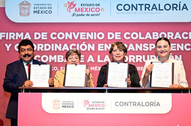 #Video: Delfina Gómez firma convenio inédito anticorrupción con los 125 municipios del #Edoméx