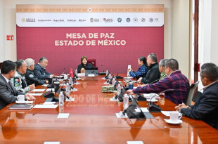 Mesa de Paz encabezada por la Gobernadora Delfina Gómez Álvarez.