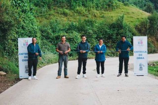 En la comunidad de Mina del Rincón, González Berra inauguró la segunda etapa de pavimentación con concreto hidráulico