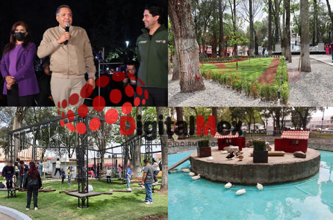 Autoridades municipales entregaron la rehabilitación del Parque Cuauhtémoc Alameda Central, espacio histórico del centro de Toluca que fue renovado con áreas verdes, juegos infantiles y zonas de convivencia familiar.