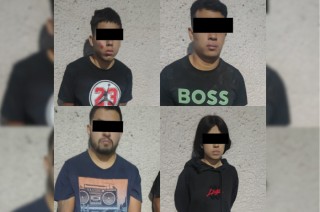 Detenidos tras ser sorprendidos golpeando un vehículo en grupo; la movilización policial ocurrió en minutos.