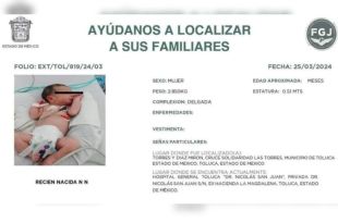 Fue la tarde del lunes 25 de marzo, cuando la recién nacida fue localizado sobre avenida Las Torres, entre pasto y ramas. 