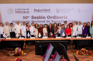 Delfina Gómez se presenta a la 50 Sesión Ordinaria del Consejo Nacional de Seguridad Pública