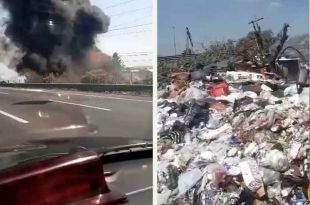 #Video: Fuerte incendio en depósito de reciclaje, en #Ecatepec