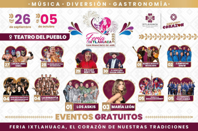 Programa de la Feria San Francisco de Asís 2025 en Ixtlahuaca