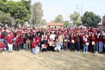 Raciel Pérez Cruz, Presidente Municipal de Tlalnepantla, durante el arranque del programa
