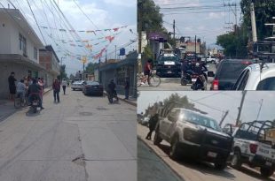 Operativo de seguridad en San Miguel Tocuila.