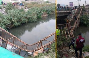 El desplome de la estructura ocurrió frente al Panteón Los Rosales