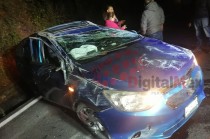 El incidente ocurrió la noche de este sábado en el kilómetro 43 de dicha vía.