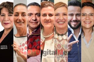 Delfina Gómez, Claudia Sheinbaum, Ricardo Moreno, Mónica Álvarez, Xóchitl Gálvez, Anuar Azar, Paola Jiménez