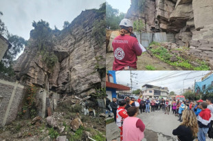 Rocas caídas y autoridades dialogan con vecinos tras el desprendimiento 