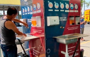 Instalan módulos para lavado de manos afuera de los hospitales de #Ecatepec