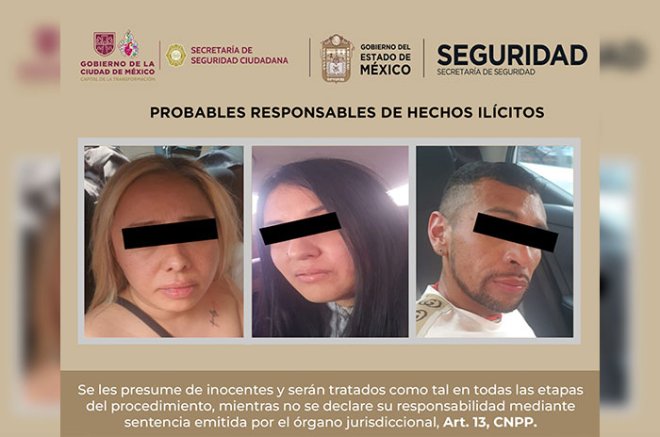 Un hombre y dos mujeres fueron detenidos en la Ciudad de México tras ser ubicados a bordo de un automóvil ligado a un robo registrado en Tultitlán.