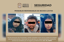 Tras impactarse con varios vehículos se logró la captura de las tres personas, quienes fueron puestas a disposición de la autoridad competente.