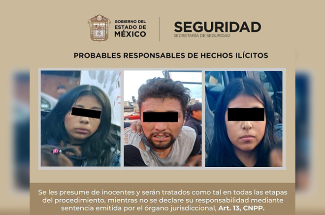 Tras impactarse con varios vehículos se logró la captura de las tres personas, quienes fueron puestas a disposición de la autoridad competente.