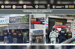 Este operativo simultáneo en 20 municipios mexiquenses resultó en el aseguramiento de 312 establecimientos tipo barberías y estéticas.