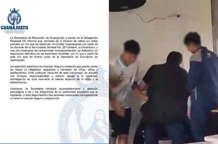 Comunicado oficial de la Secretaría de Educación de Guanajuato (SEG) sobre la separación del docente en Acámbaro.