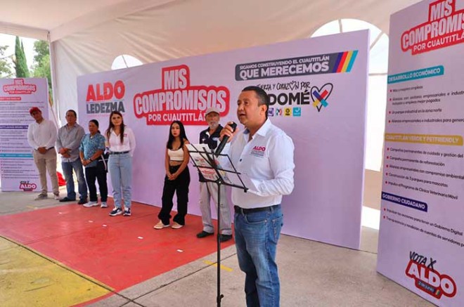 Candidato de la coalición “Fuerza y Corazón por el Estado de México”, Aldo Ledezma Reyna