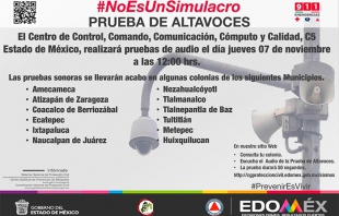 #Atención: Prueba de alerta de emergencia en 12 municipios del Edomex