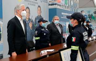 Durante la graduación de la primera generación de la licenciatura en Seguridad Ciudadana e Investigación Policial 