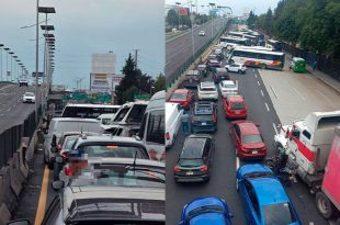 La protesta se realiza a la altura de Parque Naucalli para exigir acciones contra presuntas extorsiones.