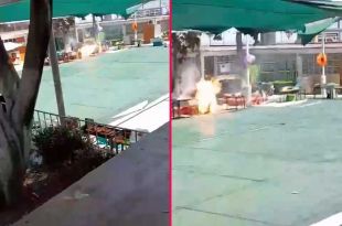 #Video: Flamazo causa terror durante kermés en primaria de #Ecatepec