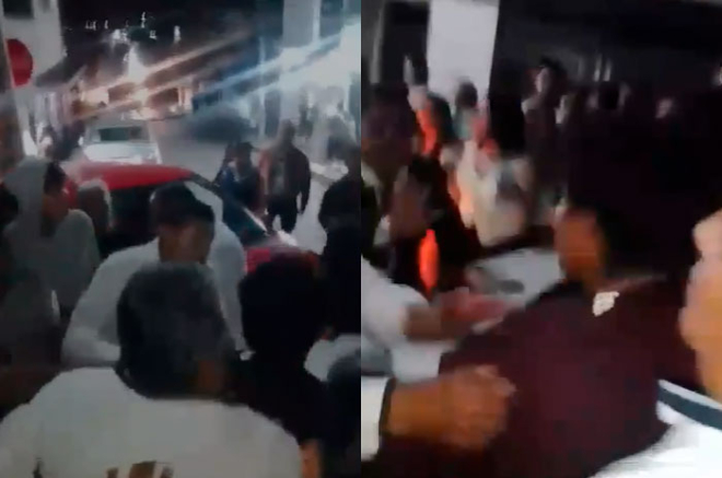 Video: Taxi embiste a fieles durante Procesión del Silencio en Tenancingo; reportan heridos
