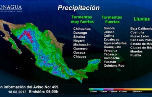 Conagua prevé tormentas fuertes para la República mexicana