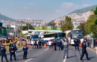 Policías Federales cierran carriles de la Mexico-Pachuca; mantienen protesta contra la Guardia Nacional