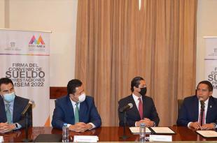 Gobierno #Edoméx y SMSEM firman convenio de Sueldo y Prestaciones 2022
