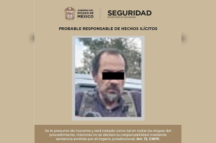 Luis “N”, de 47 años, fue detenido en Aculco con un rifle calibre 7.62 de uso exclusivo del Ejército y más de 100 cartuchos útiles.