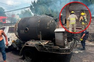La pipa de gas LP involucrada en la explosión registrada en Cuernavaca quedó dañada tras el incendio ocurrido en la colonia Las Granjas.