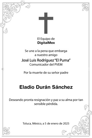 Esquela Eladio Durán Sánchez