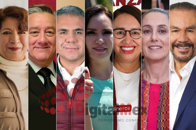 Delfina Gómez, Bernardo Barranco, Fernando Vilchis, Esmeralda Vallejo, Azucena Cisneros, Claudia Sheinbaum, Pedro Rodríguez 