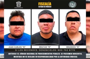 Brayan “N”, Juan Carlos “N” y Brandon “N” son investigados por homicidio calificado y extorsión.