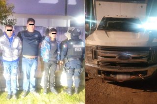pie de foto Elementos de la SSEM detuvieron a tres hombres y aseguraron dos vehículos, uno de ellos con reporte de robo con violencia, durante un operativo en la autopista México-Querétaro.