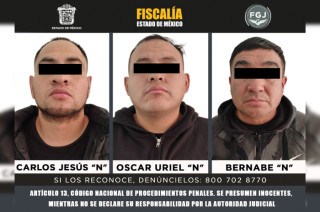 Los tres detenidos fueron trasladados al penal de Tlalnepantla