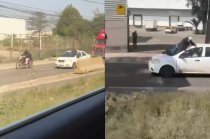 Un hombre permaneció varios kilómetros sobre el cofre de un vehículo conducido por una mujer en la autopista México-Querétaro.