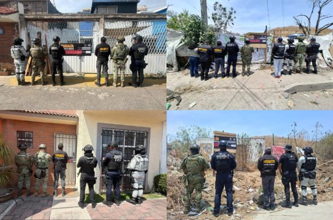 Inmuebles asegurados durante operativos de la Operación Restitución en el Estado de México.