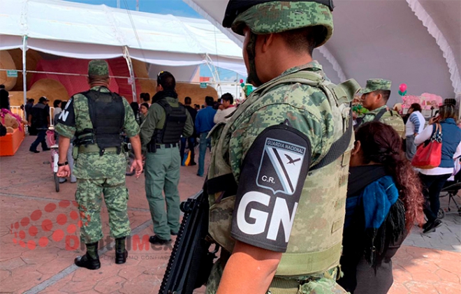 Llegan los primeros elementos de la guardia nacional a Xonacatlán