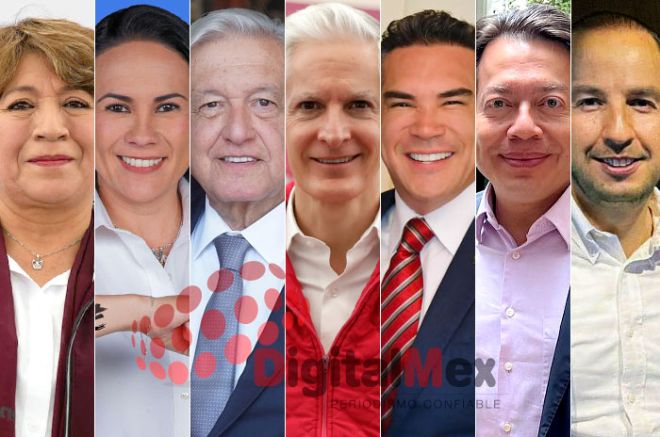 Delfina Gómez, Alejandra del Moral, AMLO, Alfredo del Mazo, Alejandro Moreno, Mario Delgado, Marko Cortés