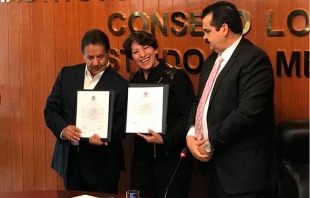 Entregan Constancia de Mayoría a Delfina Gómez, Higinio Martínez y Juan Zepeda