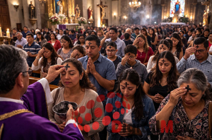 En México, las iglesias registran una alta asistencia durante el Miércoles de Ceniza.