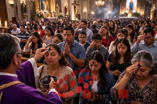 En México, las iglesias registran una alta asistencia durante el Miércoles de Ceniza.